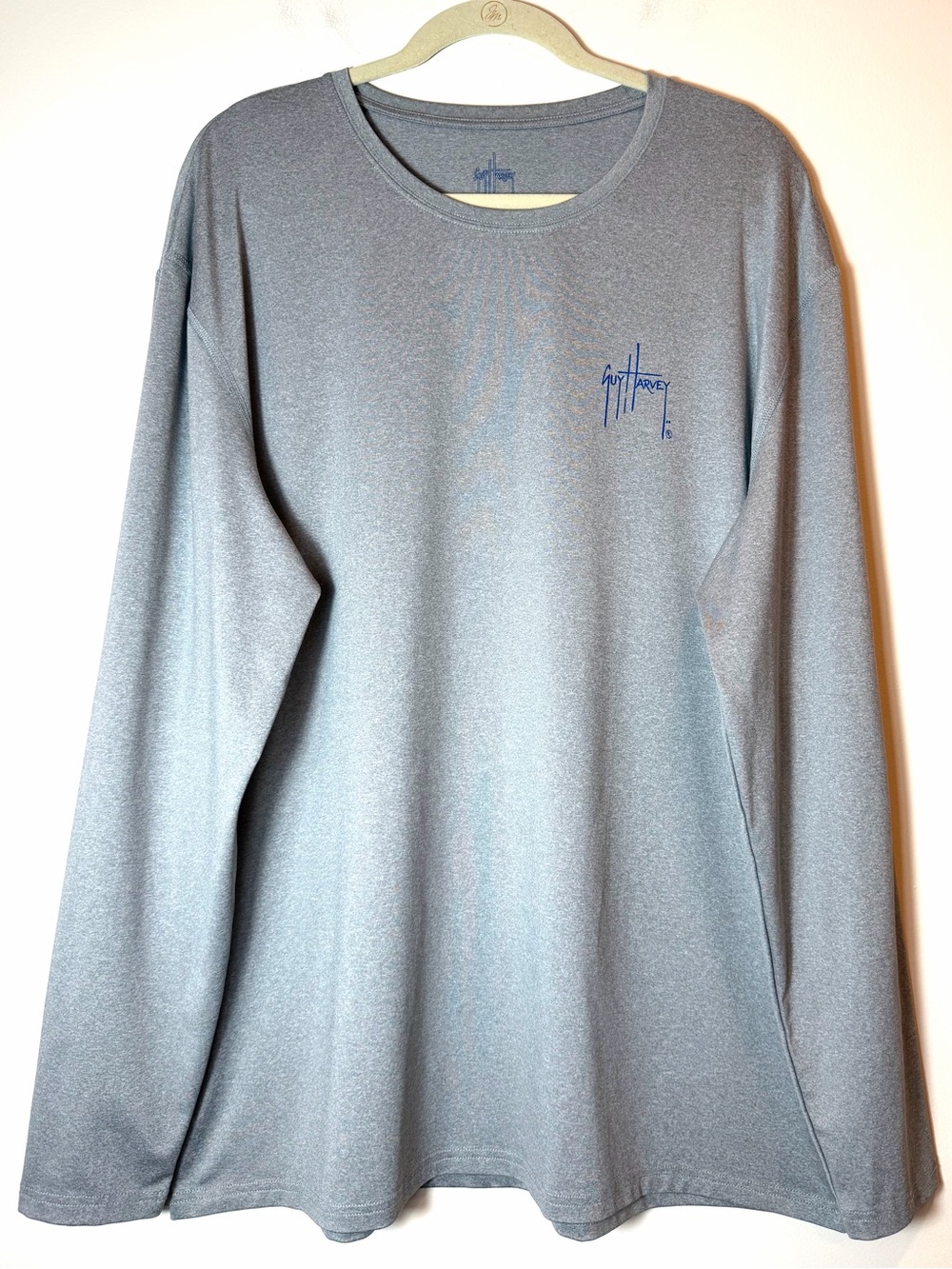 Guy Harvey Men's Long Sleeve Performance Fishing Sun Shirt Gray Size XL